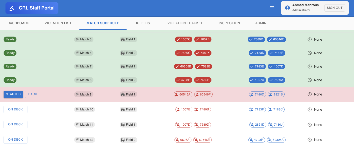 On-deck management screenshot